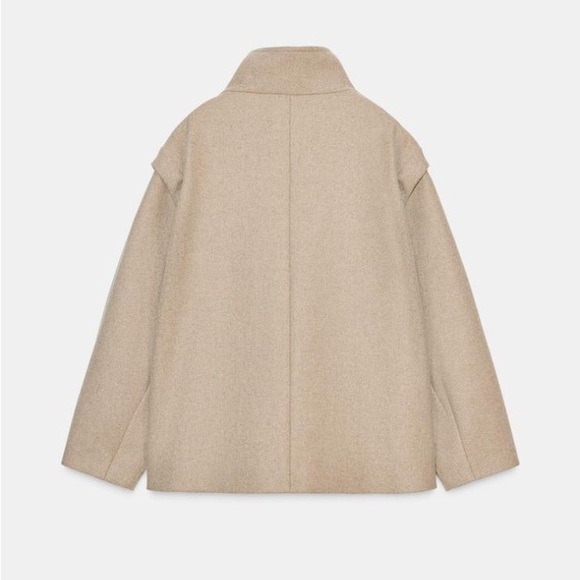 Zara SHORT WOOL COAT WITH HIGH NECK - Picture 8 of 8